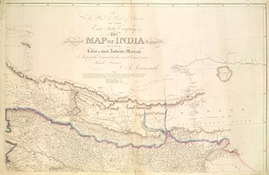 Karta över Indien, 1822